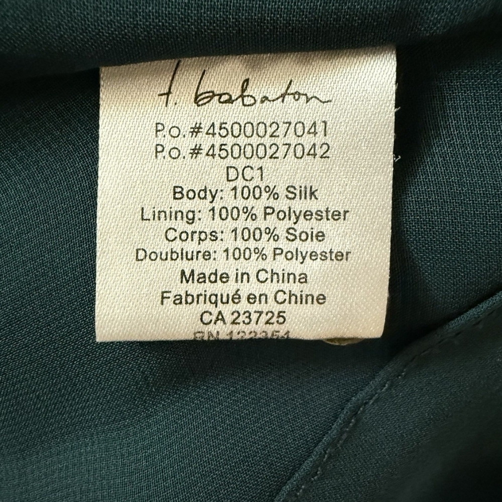 Aritza Babaton Bennett 100% Silk Mini Dress Teal GUC Size XS - Picture 6 of 11